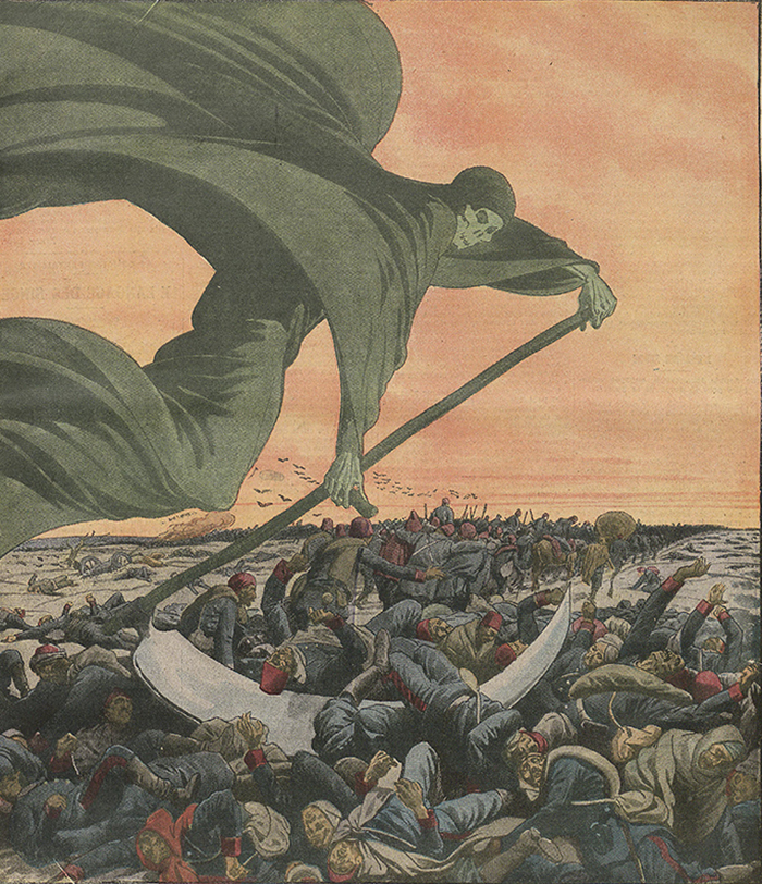 Hình vẽ thần chết mang bệnh tả đến, theo Le Petit Journal 