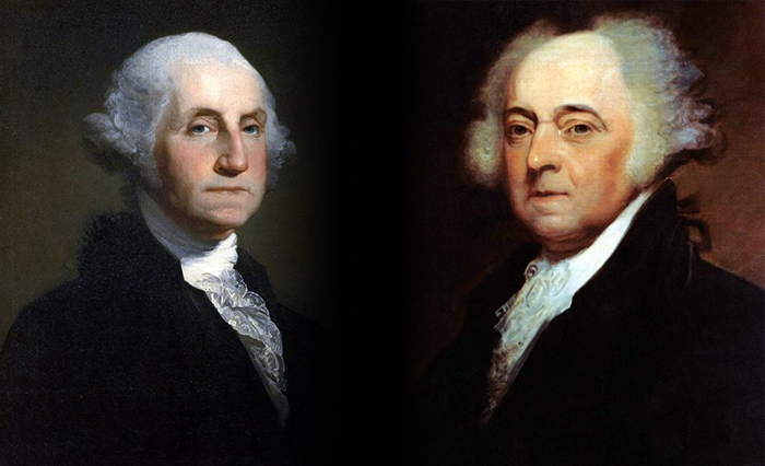 George Washington (trái) và John Adams (phải)
