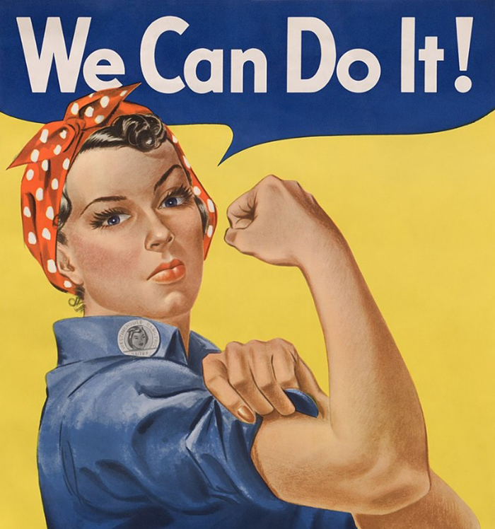 Áp phích tuyên truyền chiến tranh " Chúng ta có thể làm được! " từ năm 1943 đã được tái sử dụng như một biểu tượng của phong trào nữ quyền trong những năm 1980