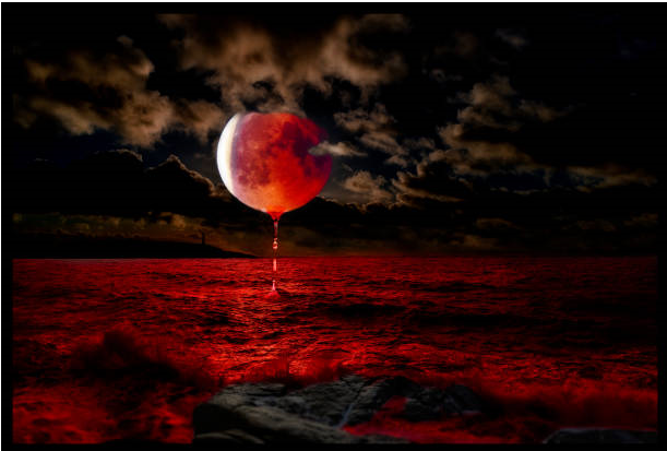  Bởi lẽ, mặt trăng nguyên là thuộc Âm, chính là chủ sát. Màu đỏ đại biểu tia máu ngút trời. Tương lai thế giới sẽ xảy ra chiến tranh gây tử vong rất nhiều người