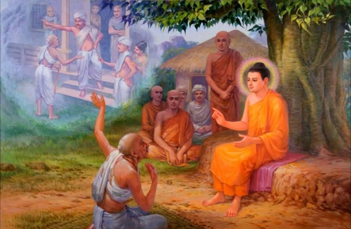 Người nghèo đến xin Đức Phật cho mình giàu có (ảnh minh họa Pinterest)