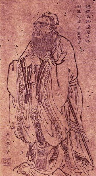 Bức chân dung cổ nhất về Khổng Tử do họa sư Ngô Đạo Tử (685–758) vẽ