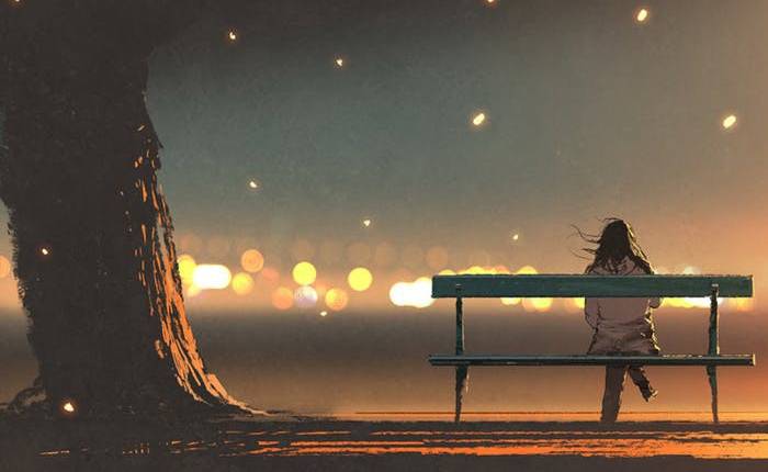 cô đơn; lạc lõng; buồn bã cô đơn