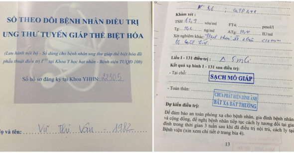 Chị Vân bị ung thư tuyến giáp có di căn hạch, nay đã khỏi bệnh.