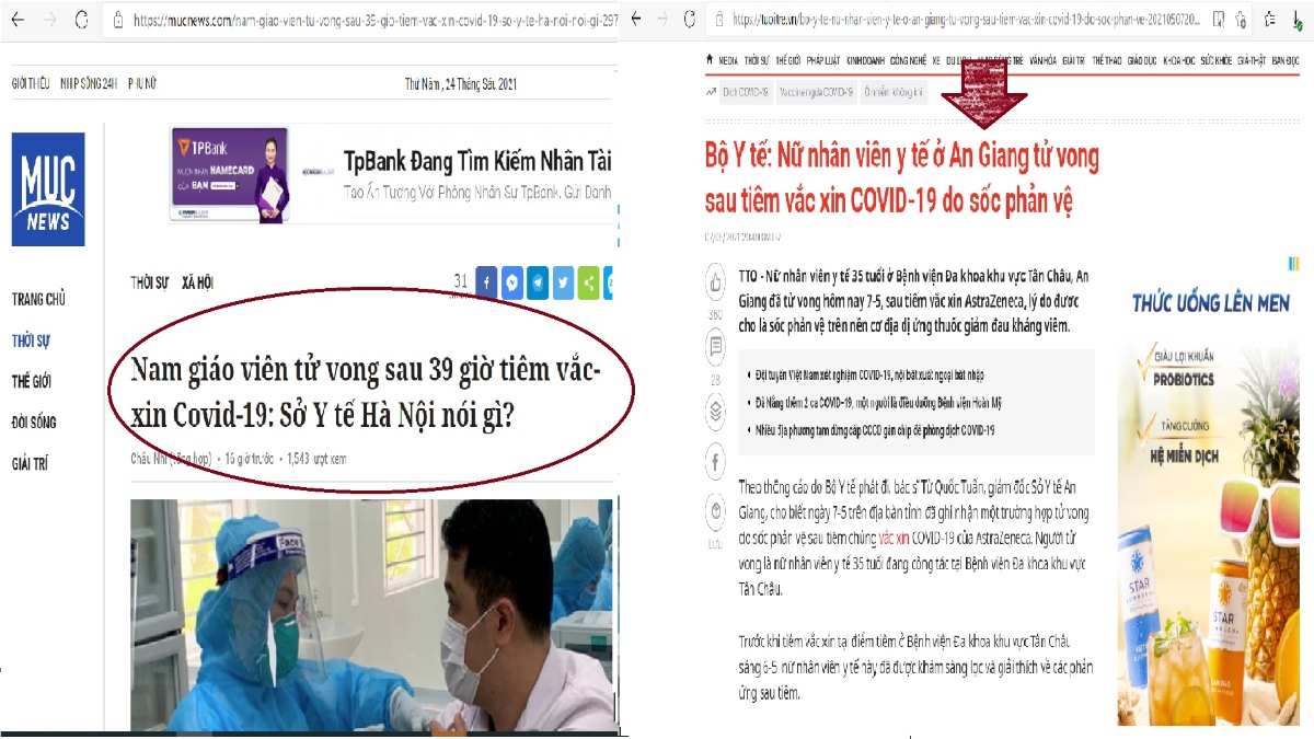 Ở Việt Nam có 2 ca tử vong sau khi tiêm vắc xin Covid. Người tiêm đều không mắc bệnh tiền sử và được kiểm tra đúng quy trình trước khi tiêm