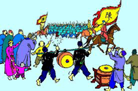 Nhân dân Đại Việt chào đón quân đội nhà Trần đánh thắng giặc Nguyên –Mông ca khúc khải hoàn